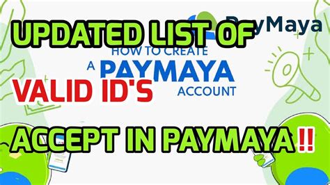 paymaya valid id list 2023